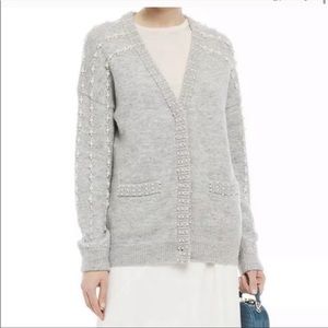MAJE Marlou Faux Pearl-embellished KnittedCardigan